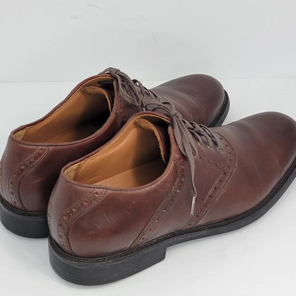 EUC Johnston & Murphy Dark Brown Leather Oxfords w/ XC4. SIZE 9.5 #1632‎